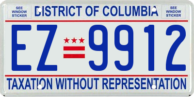 DC license plate EZ9912