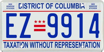 DC license plate EZ9914