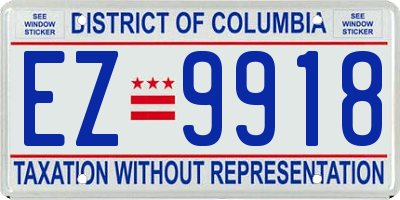 DC license plate EZ9918