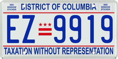 DC license plate EZ9919