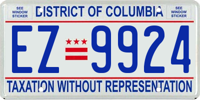 DC license plate EZ9924