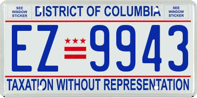 DC license plate EZ9943