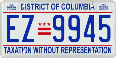 DC license plate EZ9945