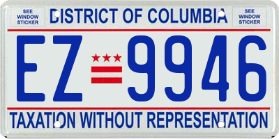 DC license plate EZ9946