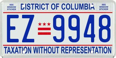 DC license plate EZ9948