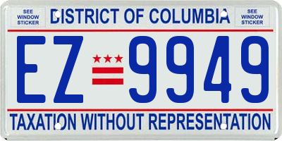 DC license plate EZ9949