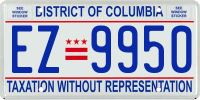 DC license plate EZ9950