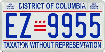 DC license plate EZ9955