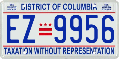 DC license plate EZ9956