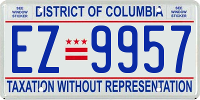 DC license plate EZ9957