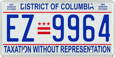 DC license plate EZ9964