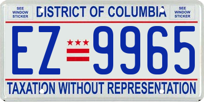 DC license plate EZ9965