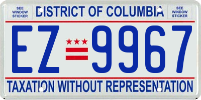 DC license plate EZ9967