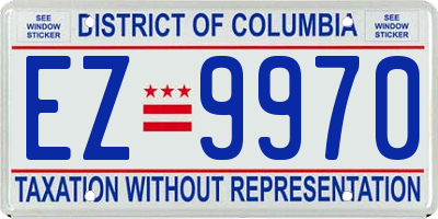 DC license plate EZ9970