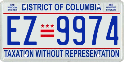 DC license plate EZ9974