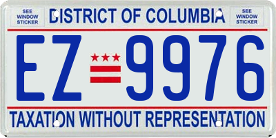 DC license plate EZ9976