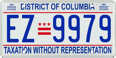 DC license plate EZ9979