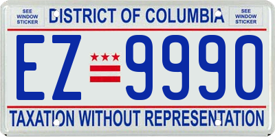 DC license plate EZ9990