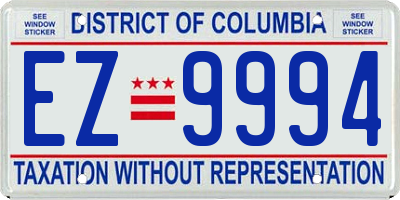 DC license plate EZ9994