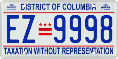 DC license plate EZ9998