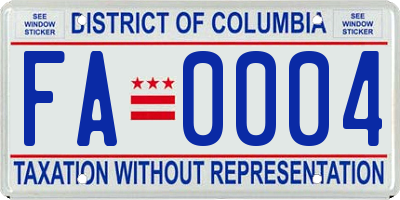 DC license plate FA0004