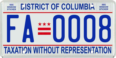 DC license plate FA0008