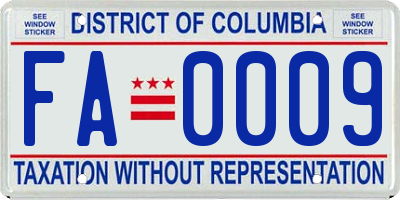 DC license plate FA0009