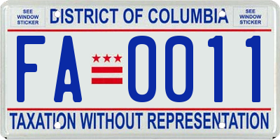 DC license plate FA0011