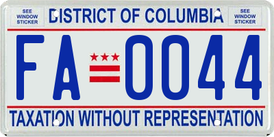 DC license plate FA0044