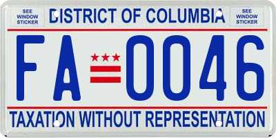 DC license plate FA0046