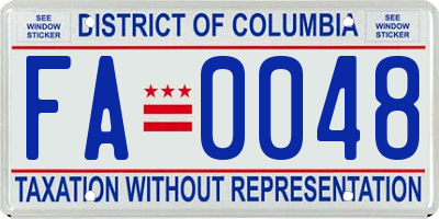 DC license plate FA0048