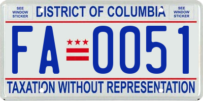 DC license plate FA0051