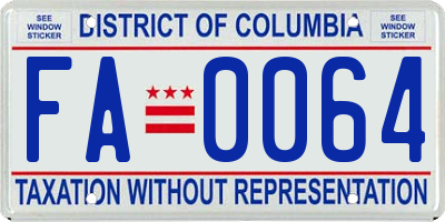 DC license plate FA0064