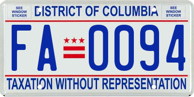 DC license plate FA0094