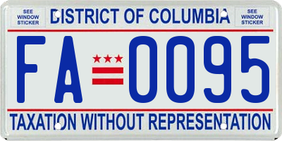 DC license plate FA0095