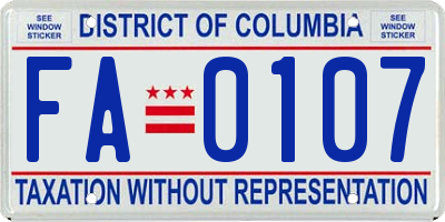 DC license plate FA0107