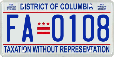 DC license plate FA0108