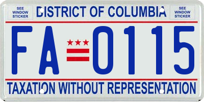 DC license plate FA0115