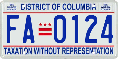 DC license plate FA0124