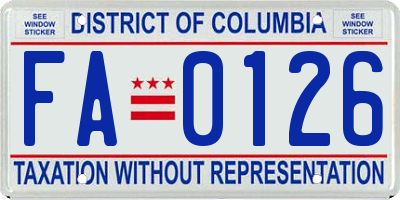 DC license plate FA0126