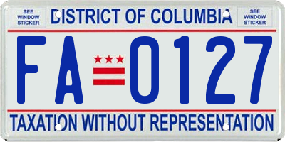 DC license plate FA0127