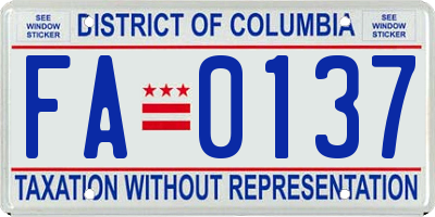 DC license plate FA0137