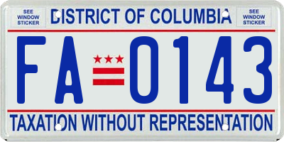 DC license plate FA0143