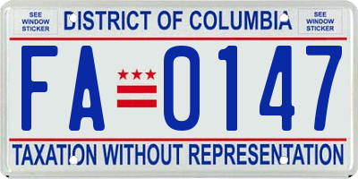 DC license plate FA0147