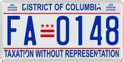 DC license plate FA0148