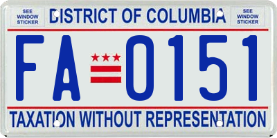 DC license plate FA0151