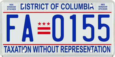 DC license plate FA0155