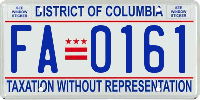 DC license plate FA0161