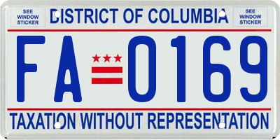 DC license plate FA0169