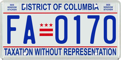 DC license plate FA0170